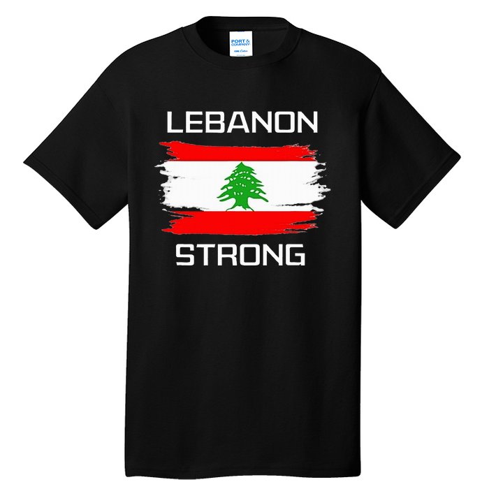 Lebanon Strong Lebanese Flag Souvenir Beirut Cedar Tree Tall T-Shirt