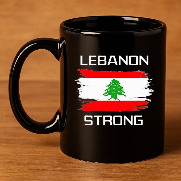 Lebanon Strong Lebanese Flag Souvenir Beirut Cedar Tree 11oz C Handle Ceramic Mug