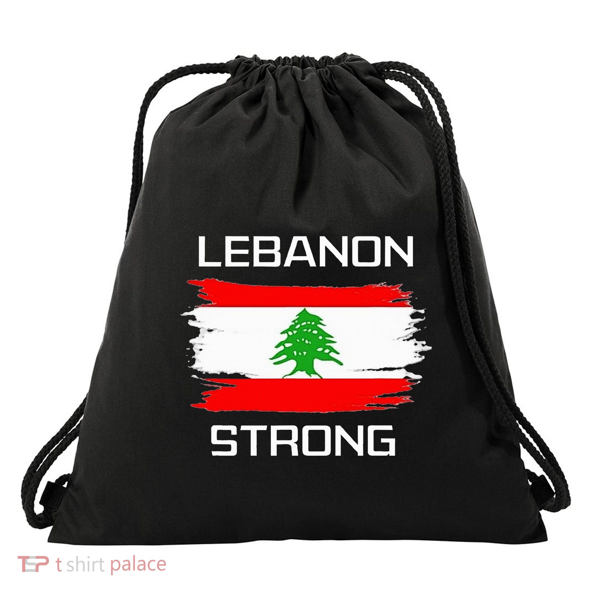 Lebanon Strong Lebanese Flag Souvenir Beirut Cedar Tree Drawstring Bag