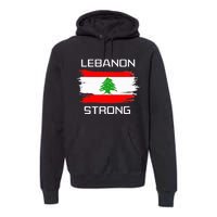 Lebanon Strong Lebanese Flag Souvenir Beirut Cedar Tree Premium Hoodie