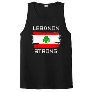 Lebanon Strong Lebanese Flag Souvenir Beirut Cedar Tree PosiCharge Competitor Tank