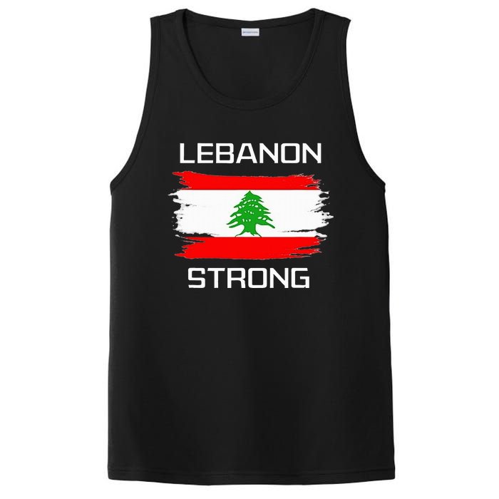 Lebanon Strong Lebanese Flag Souvenir Beirut Cedar Tree PosiCharge Competitor Tank