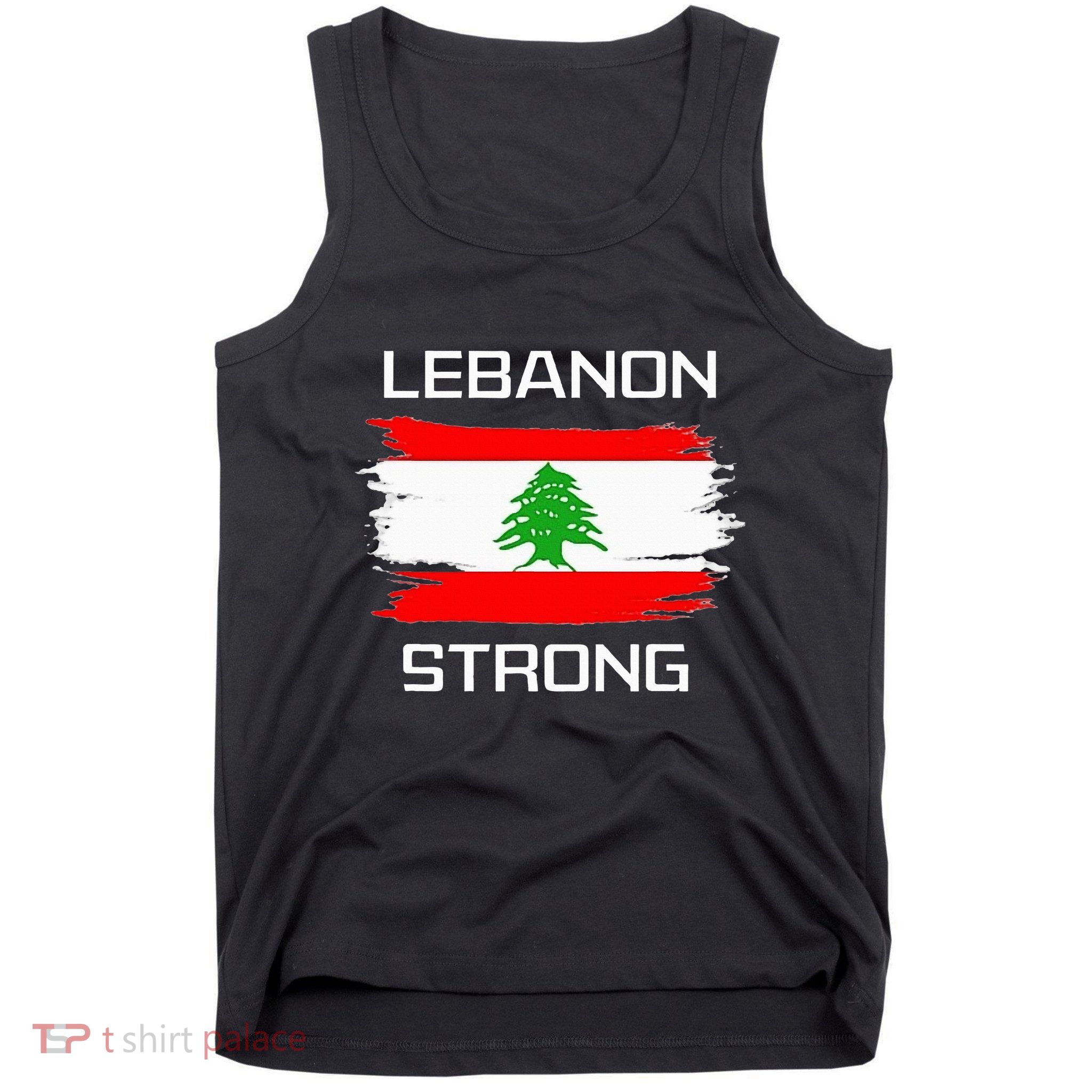 Lebanon Strong Lebanese Flag Souvenir Beirut Cedar Tree Tank Top