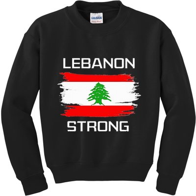 Lebanon Strong Lebanese Flag Souvenir Beirut Cedar Tree Kids Sweatshirt