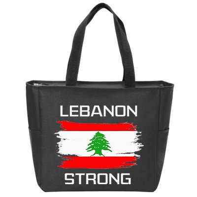 Lebanon Strong Lebanese Flag Souvenir Beirut Cedar Tree Zip Tote Bag