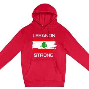 Lebanon Strong Lebanese Flag Souvenir Beirut Cedar Tree Premium Pullover Hoodie