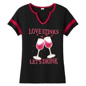 Love Stinks Lets Drink Anti Valentine Ladies Halftime Notch Neck Tee