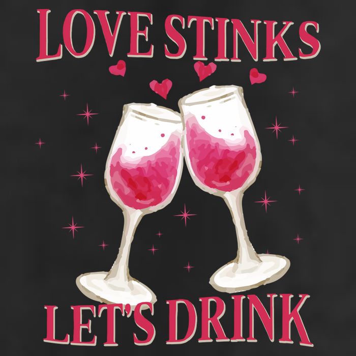 Love Stinks Lets Drink Anti Valentine 7 Panel Mesh Trucker Snapback Hat