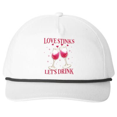 Love Stinks Lets Drink Anti Valentine Snapback Five-Panel Rope Hat