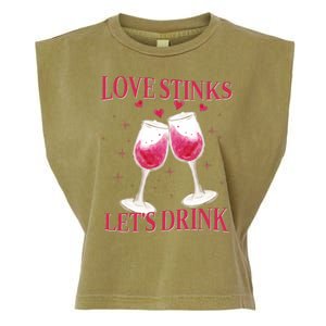 Love Stinks Lets Drink Anti Valentine Garment-Dyed Women's Muscle Tee