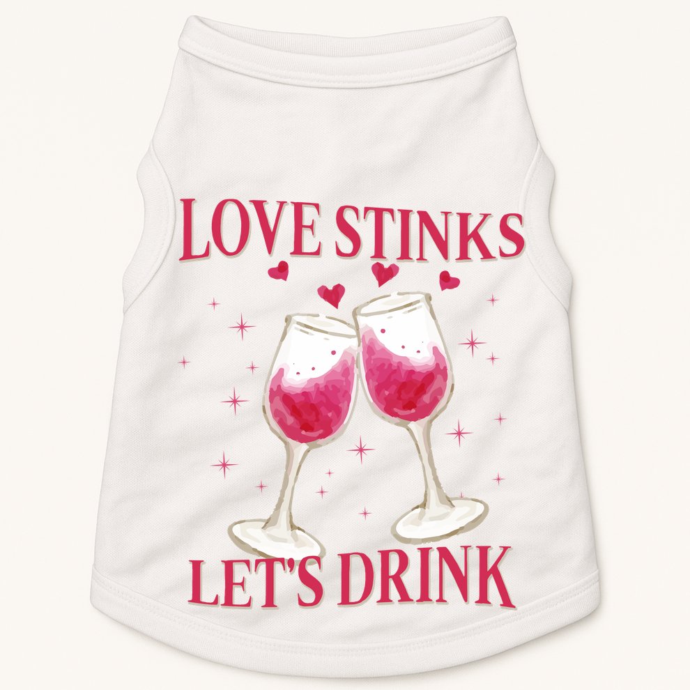 Love Stinks Lets Drink Anti Valentine Doggie Tank