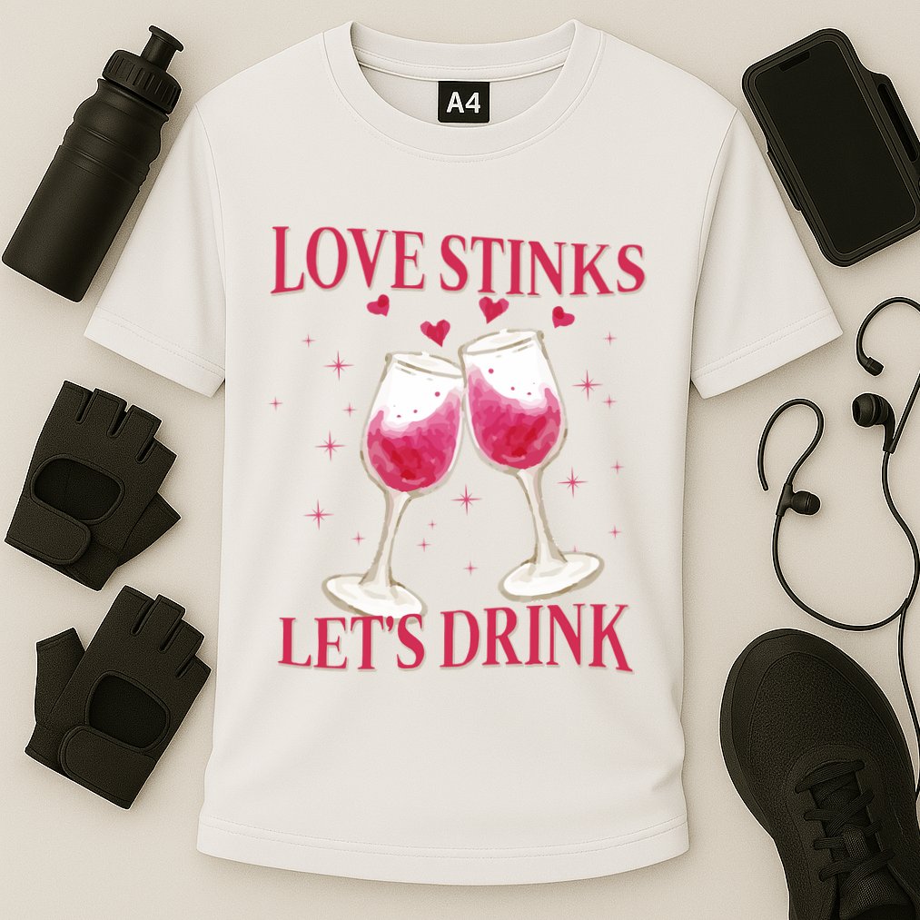 Love Stinks Lets Drink Anti Valentine Cooling Performance Crew T-Shirt