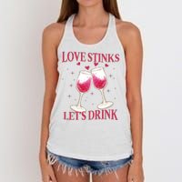 Love Stinks Lets Drink Anti Valentine Women's Knotted Racerback Tank