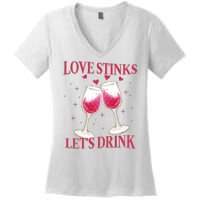 Love Stinks Lets Drink Anti Valentine Women's V-Neck T-Shirt