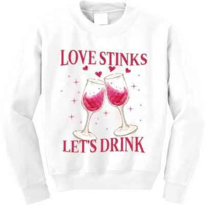 Love Stinks Lets Drink Anti Valentine Kids Sweatshirt