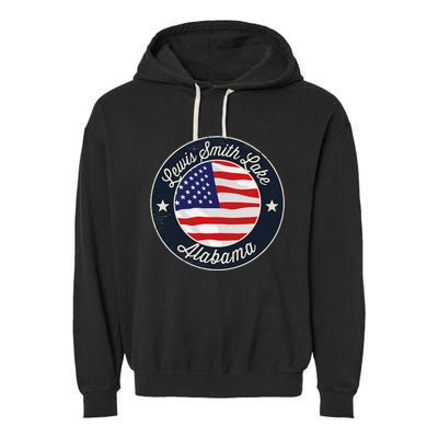 Lewis Smith Lake Patriotic Alabama Souvenir Garment-Dyed Fleece Hoodie