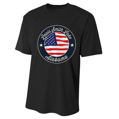 Lewis Smith Lake Patriotic Alabama Souvenir Performance Sprint T-Shirt