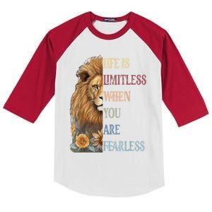 Leo Season Lion Motivational Inspirational Kids Colorblock Raglan Jersey