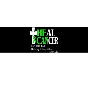 Lymphoma Survivors Lime Green Ribbon He Can Heal Cancer Bumper Sticker