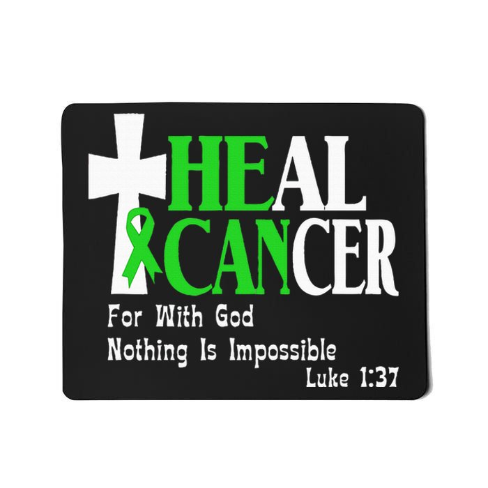 Lymphoma Survivors Lime Green Ribbon He Can Heal Cancer Mousepad