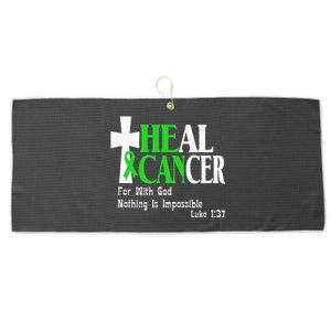 Lymphoma Survivors Lime Green Ribbon He Can Heal Cancer Large Microfiber Waffle Golf Towel