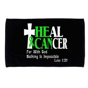 Lymphoma Survivors Lime Green Ribbon He Can Heal Cancer Microfiber Hand Towel