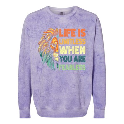 Leo Season Lion Motivational Inspirational Colorblast Crewneck Sweatshirt