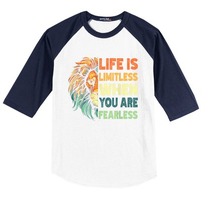 Leo Season Lion Motivational Inspirational Baseball Sleeve Shirt