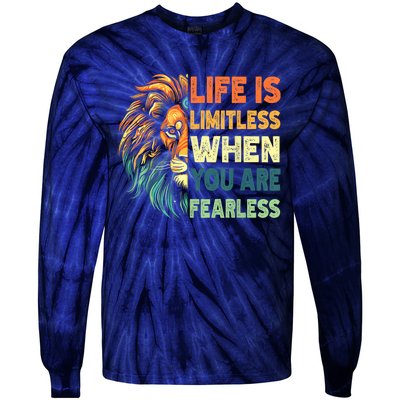 Leo Season Lion Motivational Inspirational Tie-Dye Long Sleeve Shirt