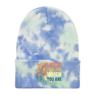 Leo Season Lion Motivational Inspirational Tie Dye 12in Knit Beanie