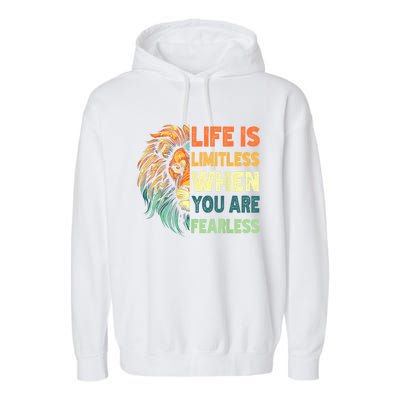 Leo Season Lion Motivational Inspirational Garment-Dyed Fleece Hoodie