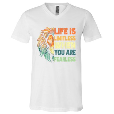 Leo Season Lion Motivational Inspirational V-Neck T-Shirt