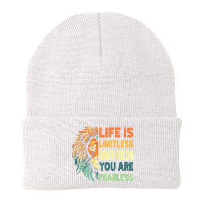 Leo Season Lion Motivational Inspirational Knit Cap Winter Beanie