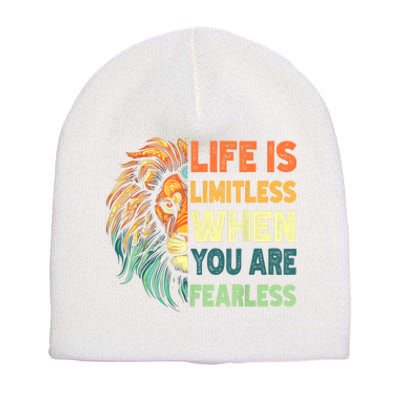 Leo Season Lion Motivational Inspirational Short Acrylic Beanie