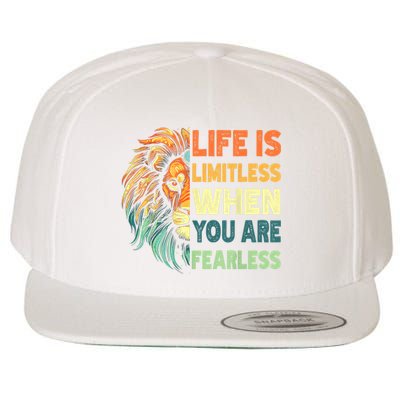 Leo Season Lion Motivational Inspirational Wool Snapback Cap