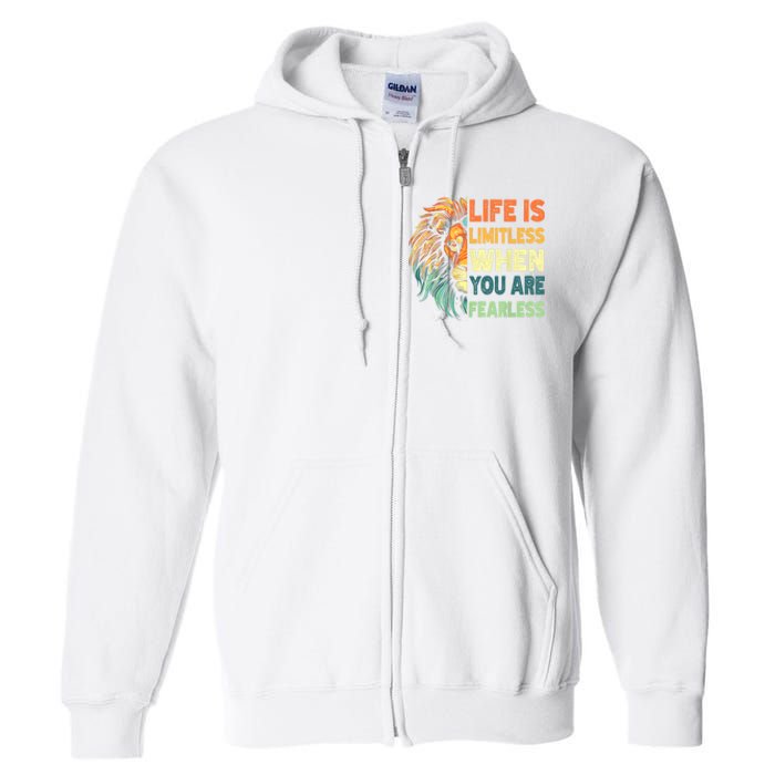 Leo Season Lion Motivational Inspirational Full Zip Hoodie