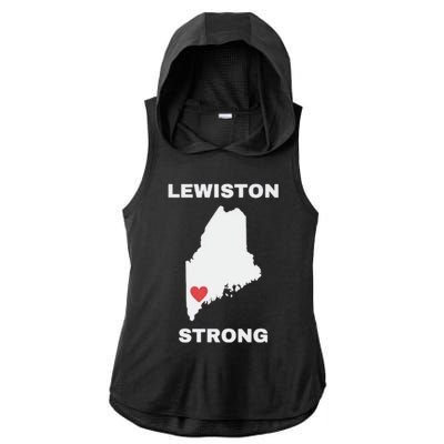 Lewiston Strong Ladies PosiCharge Tri-Blend Wicking Draft Hoodie Tank