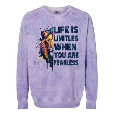 Leo Season Lion Motivational Inspirational Colorblast Crewneck Sweatshirt