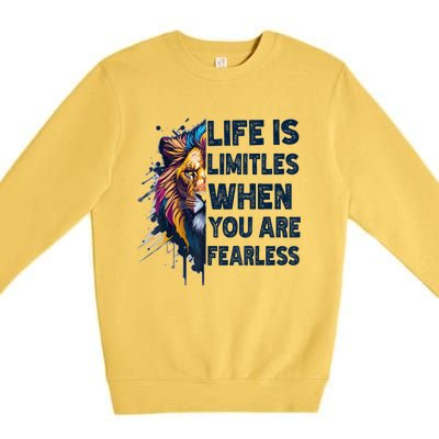 Leo Season Lion Motivational Inspirational Premium Crewneck Sweatshirt