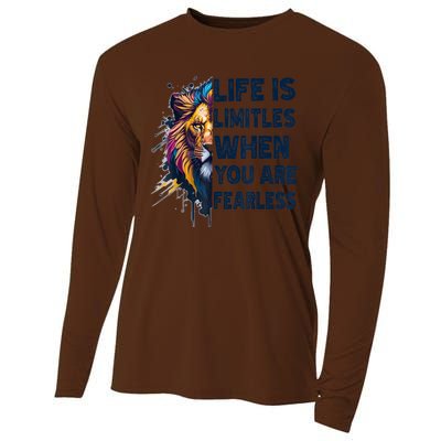 Leo Season Lion Motivational Inspirational Cooling Performance Long Sleeve Crew