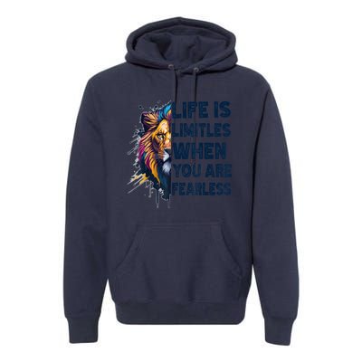 Leo Season Lion Motivational Inspirational Premium Hoodie