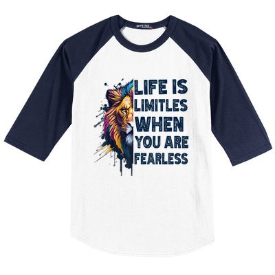 Leo Season Lion Motivational Inspirational Baseball Sleeve Shirt