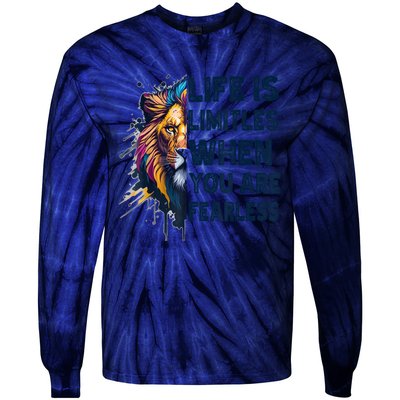 Leo Season Lion Motivational Inspirational Tie-Dye Long Sleeve Shirt