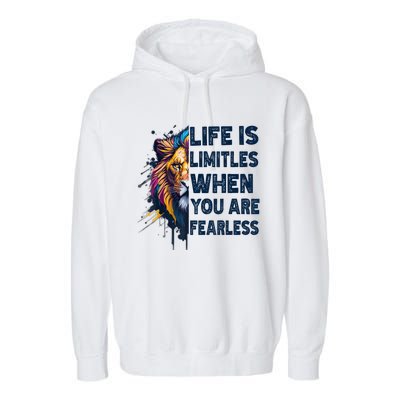 Leo Season Lion Motivational Inspirational Garment-Dyed Fleece Hoodie