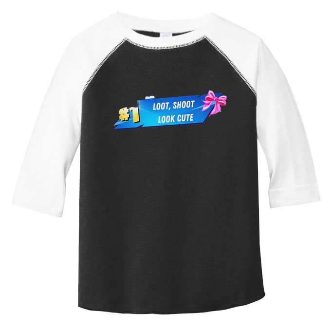 Loot Shoot Look Cute Gamer Girl Egirl Funny Cute Comfy Sassy Toddler Fine Jersey T-Shirt