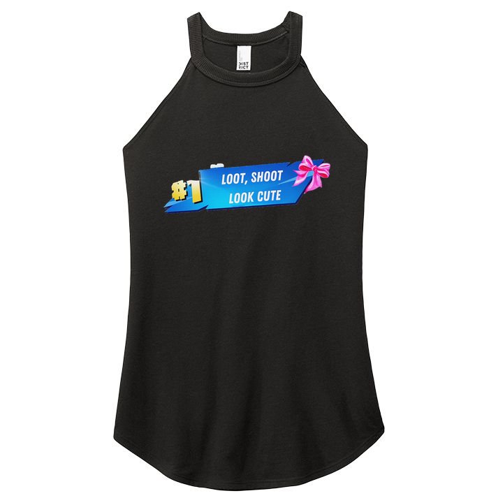 Loot Shoot Look Cute Gamer Girl Egirl Funny Cute Comfy Sassy Women's Perfect Tri Rocker Tank