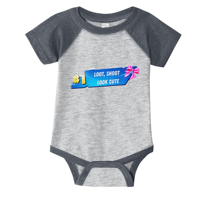 Loot Shoot Look Cute Gamer Girl Egirl Funny Cute Comfy Sassy Infant Baby Jersey Bodysuit