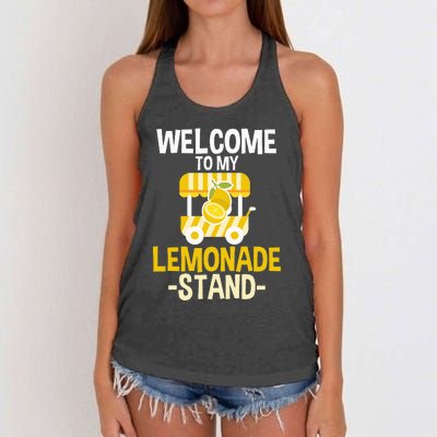 Lemonade Stand Lemon Citrus Beverage Juice Summer Drink Women's Knotted Racerback Tank