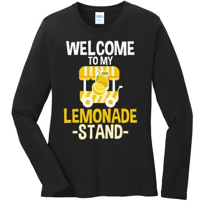 Lemonade Stand Lemon Citrus Beverage Juice Summer Drink Ladies Long Sleeve Shirt