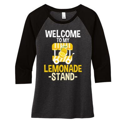 Lemonade Stand Lemon Citrus Beverage Juice Summer Drink Women's Tri-Blend 3/4-Sleeve Raglan Shirt